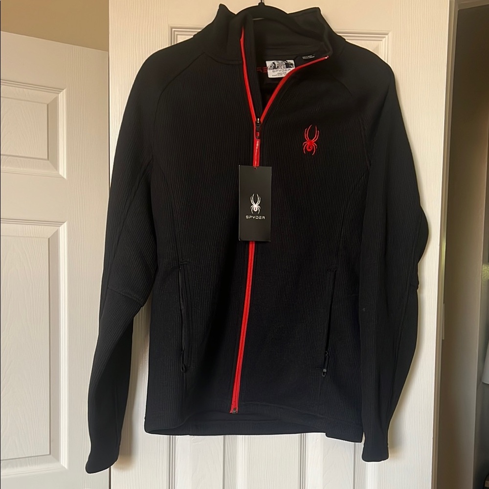 Spyder Black Jacket with Red Trim - Men’s